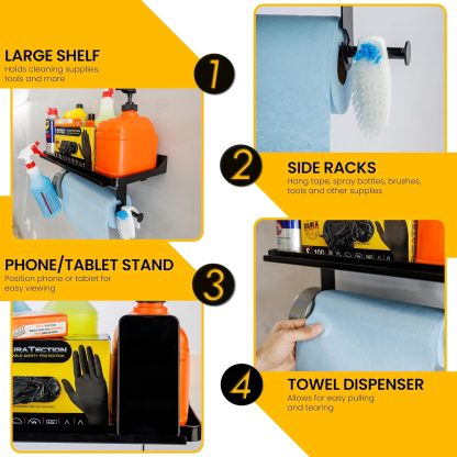 Garage Paper Towel Holder - Wall Mount Shelf | Holds 50lbs | Garage, Home, Shop Organization - Image 2