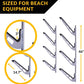 Beach Chair Storage Rack | 4-Tier Horizontal Camping, Umbrella, Beach Gear, and Garage Storage | Anti-Sway Patent-Pending Arm Wall Mount | USA Designed