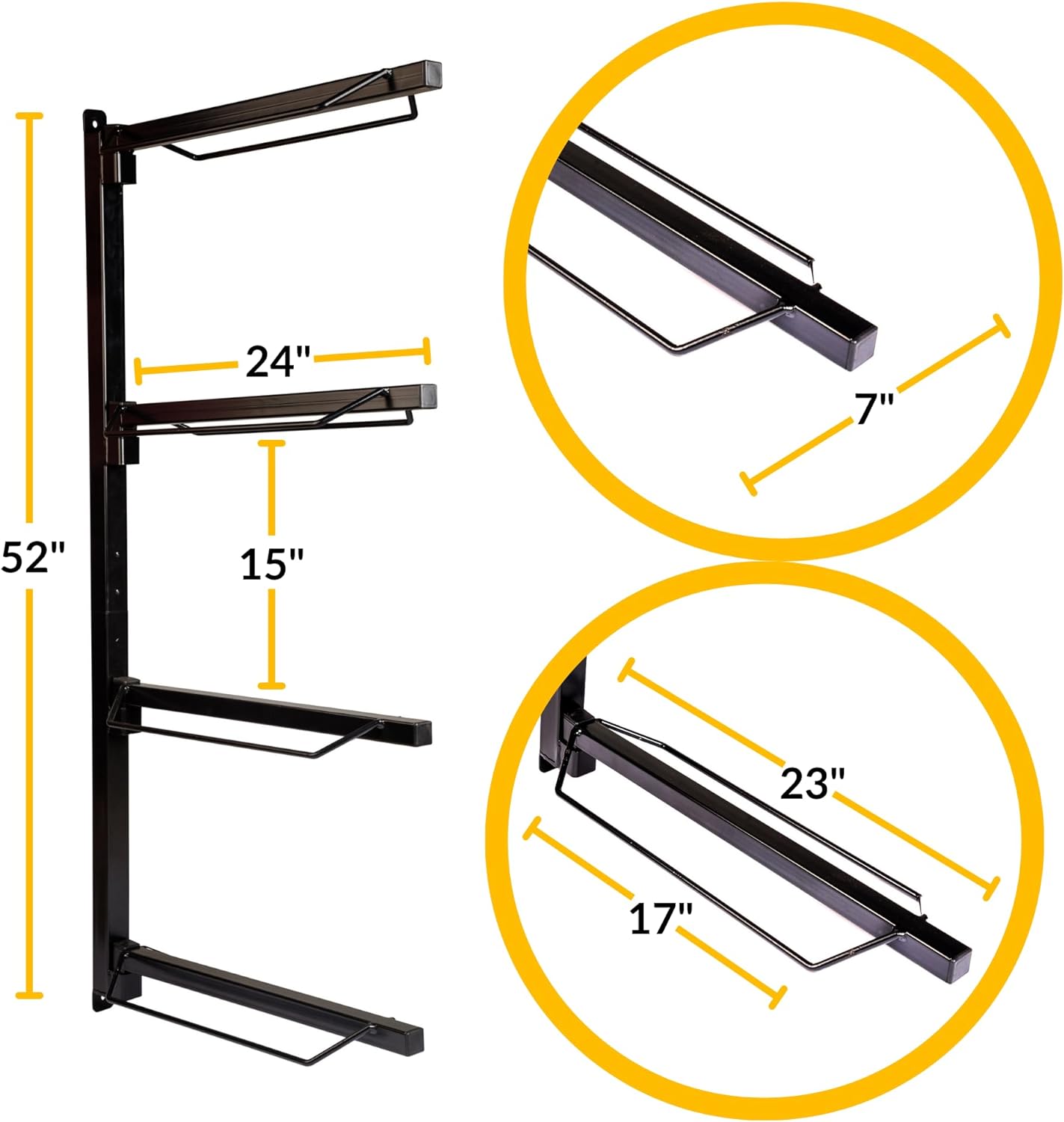 Saddle Rack Wall Mount - Equestrian 4-Tier Heavy Duty | Western and English Saddle Rack | Holds Tack, Pad, Accessories etc. for Horses | USA Designed